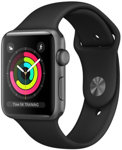 Apple Watch Series 3 42mm GPS (Stav A-) Vesmírně šedá s tmavě modrým sportovním řemínkem MRGE3QC/A