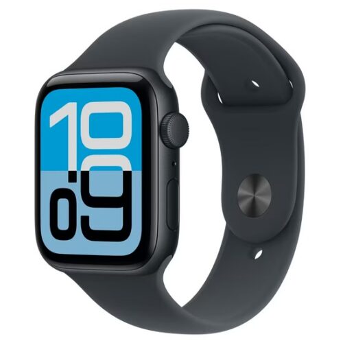 Apple Watch Series SE (2025) 44 mm GPS (Stav B) Temně inkoustové s temně modrým sportovním řemínkem MRGE3QC/A