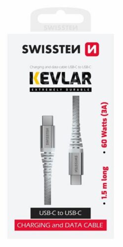 DATOVÝ KABEL SWISSTEN KEVLAR USB-C / USB-C 1