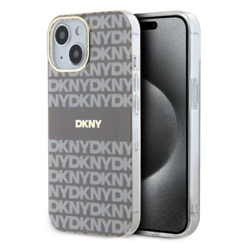 DKNY PC/TPU Repeat Pattern Tonal Stripe Magsafe Zadní Kryt pro iPhone 15 Beige DKHMP15SHRHSEE