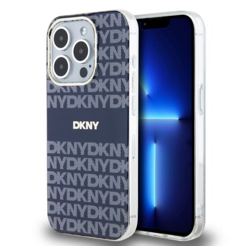 DKNY PC/TPU Repeat Pattern Tonal Stripe Magsafe Zadní Kryt pro iPhone 15 Pro Blue DKHMP15LHRHSEB