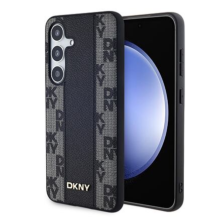 DKNY PU Leather Checkered Pattern Magsafe Zadní Kryt pro Samsung Galaxy S24+ Black DKHMS24MPCPVSLK
