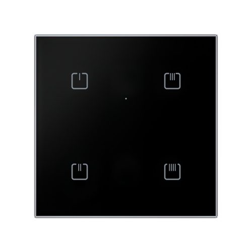 Dotykový skleněný ovladač 4 tlačítka černý black sharp Elko EP MATTER RFGB-40B/MT 8976