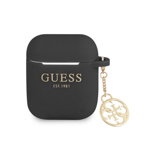 Guess 4G Charm Silikonové Pouzdro pro AirPods 1/2 Black GUA2LSC4EK