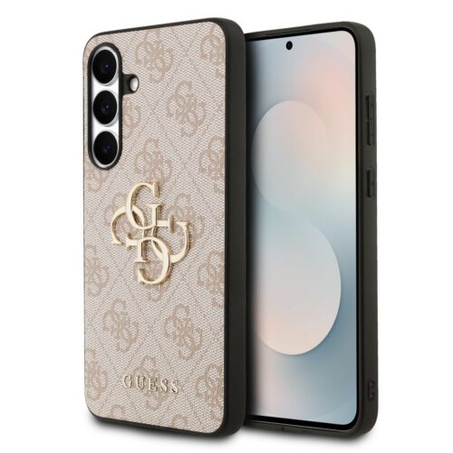 Guess PU 4G Metal Logo Zadní Kryt pro Samsung Galaxy S25 FE Pink GUHCS25FE4GMGPI