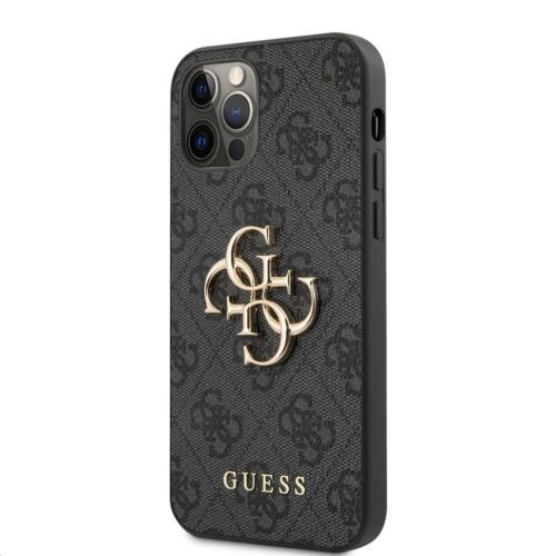 Guess PU 4G Metal Logo Zadní Kryt pro iPhone 12 Pro Max Grey GUHCP12L4GMGGR - Obrázek 8