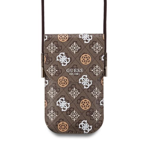 Guess PU 4G Peony Multicolor Taška na Telefon Brown GUOWBP4PEWPW