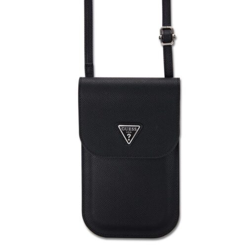 Guess PU Grained Triangle Logo Taška na Telefon Black GUCWBPGTSPSK
