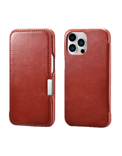 Kožený knížkový kryt na iPhone 13 - RED