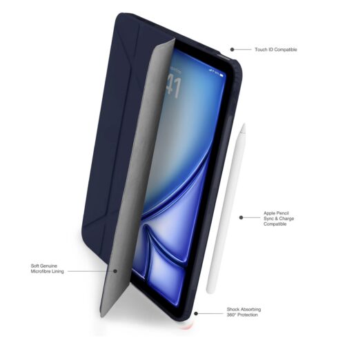 Kryt na iPad Air 13" (24/25/26) Pipetto Origami No1 Original Case - tmavě modrý - Obrázek 2