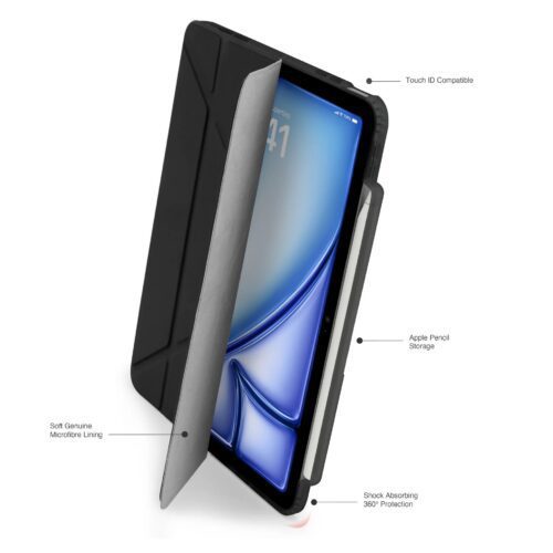 Kryt na iPad Air 13" (24/25/26) Pipetto Origami No3 Pencil Case - černý - Obrázek 2