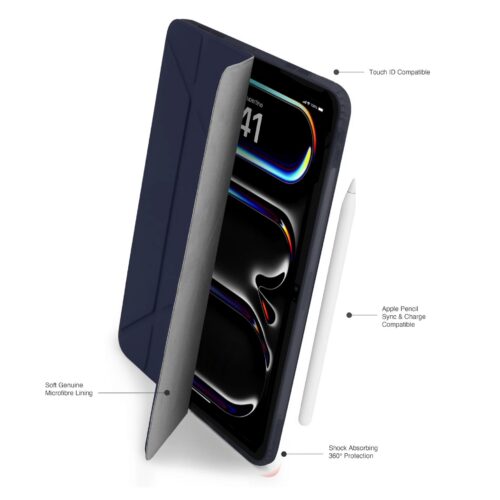 Kryt na iPad Pro 11" (24/25) Pipetto Origami No1 Original Case - tmavě modrý - Obrázek 2