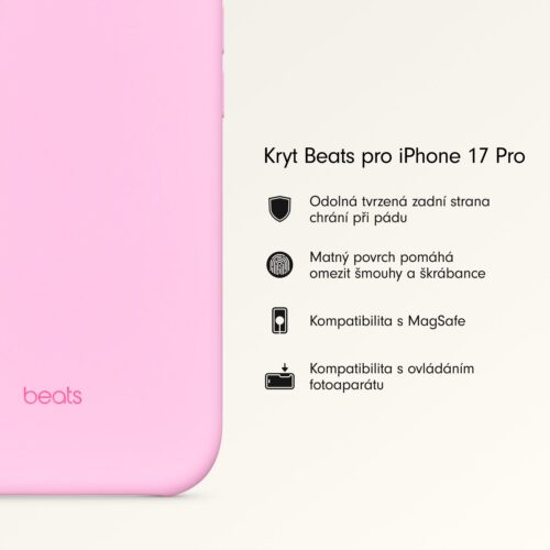 Kryt pro iPhone 17 Pro Beats s MagSafe a ovladačem fotoaparátu - oblázkově růžový - Obrázek 2