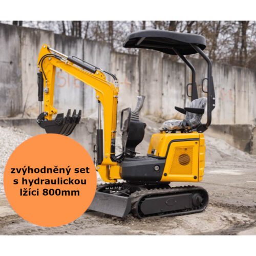 Minibagr Baugarden BG910.02 zvýhodněný set s hydraulickou lžíci 800mm 8001BG091002SET02