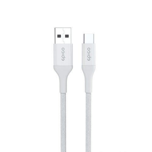 Opletený PD kabel Epico USB-C na USB-A 30 cm - bílý - Obrázek 2