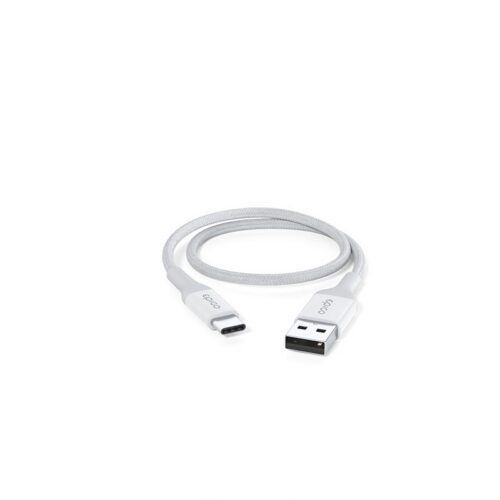 Opletený PD kabel Epico USB-C na USB-A 30 cm - bílý