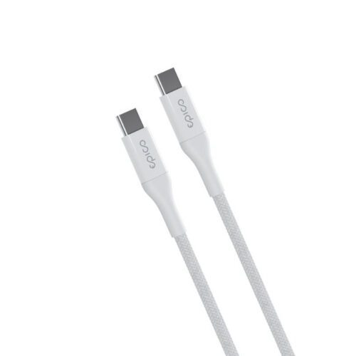 Opletený PD kabel Epico USB-C na USB-C 30 cm - bílý - Obrázek 2