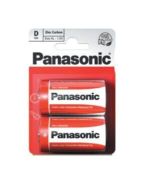PANASONIC Zinkouhlíkové baterie Red Zinc R20RZ/2BP EU D 1