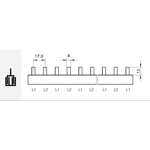 Propojovací lišta Eleman S-2L-1000/16-1000 1000097 - Obrázek 2