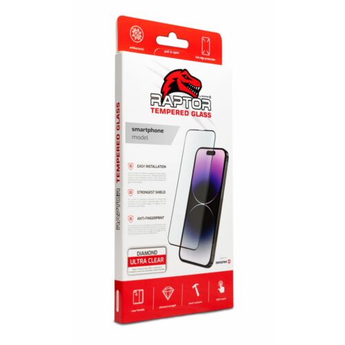 SWISSTEN RAPTOR DIAMOND ULTRA CLEAR 3D TEMPEROVANÉ SKLO PRO APPLE IPHONE 13/13 PRO ČERNÉ 84501706
