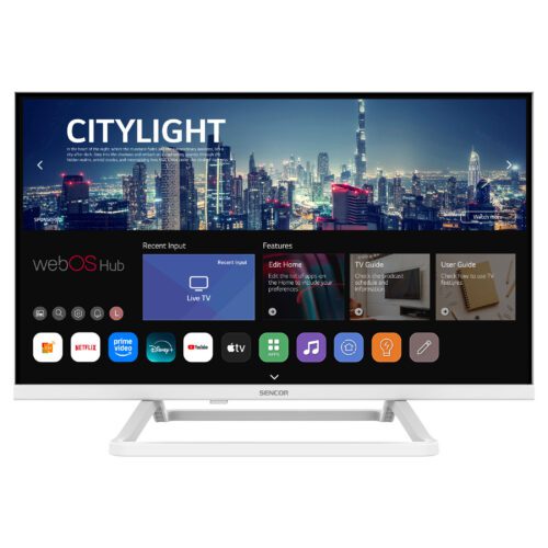 Sencor SLE 24S841MBW WEBOS SMART HD TELEVIZE Elegantní bílé provedení s centrálním stojanem