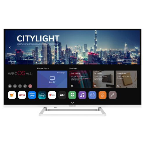 Sencor SLE 40FS841BW WEBOS SMART FULL HD TELEVIZE Elegantní bílé provedení s centrálním stojanem