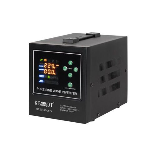 Zdroj záložní KEMOT PROsinus-800-LFP4 12V 230V 800VA 500W Black 08840388