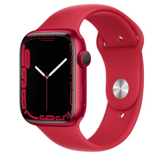 Apple Watch Series 7 45mm GPS (Stav A/B) Červený hliník s červeným sportovním řemínkem - Obrázek 2