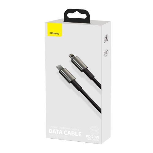 Baseus CATLWJ-01 Tungsten Gold Fast Charge Kabel USB-C to Lightning 20W 1m Black 6953156232037 - Obrázek 2