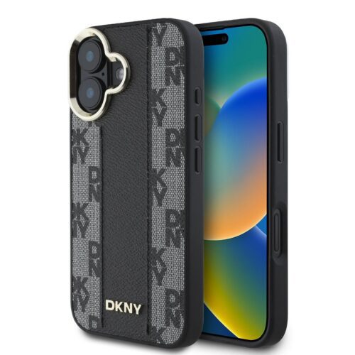 DKNY PU Leather Checkered Pattern Magsafe Zadní Kryt pro iPhone 16 Plus Black DKHMP16MPCPVSLK