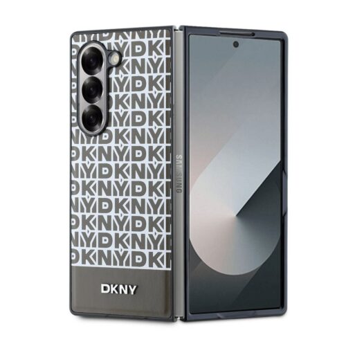 DKNY PU Leather Repeat Pattern Bottom Stripe MagSafe Zadní Kryt pro Samsung Galaxy Z Fold 6 Brown DKHMZFD6PSOSPW