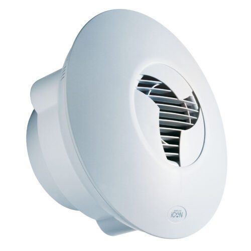 Designový ventilátor do koupelny s třílistou automatickou žaluzií iCON 15 na 12V