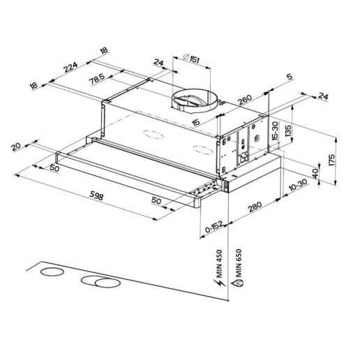 Faber FLEXA LUX GLASS NG W A60 výsuvná digestoř - Obrázek 2