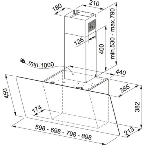 Franke FPJ 625 V BK/SS komínová digestoř - Obrázek 2