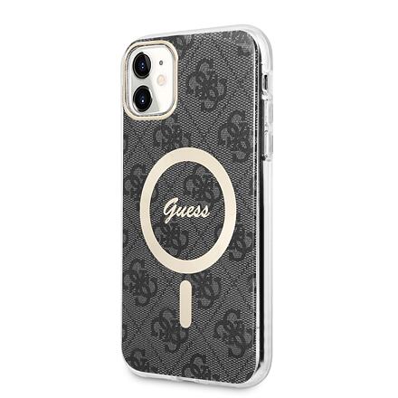 Guess IML 4G MagSafe Zadní Kryt pro iPhone 11 Black GUHMN61H4STK