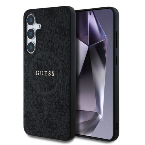 Guess PU Leather 4G Colored Ring MagSafe Zadní Kryt pro Samsung Galaxy S25 Black GUHMS25SG4GFRK