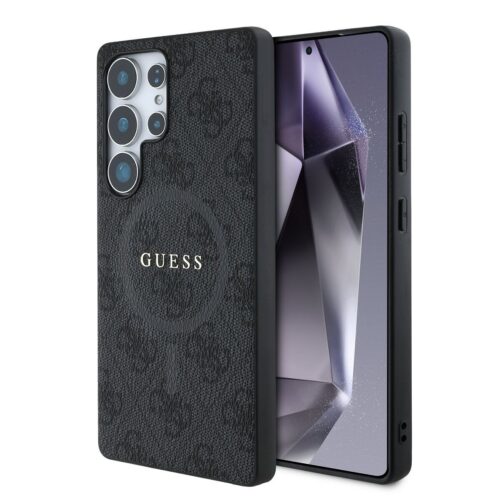 Guess PU Leather 4G Colored Ring MagSafe Zadní Kryt pro Samsung Galaxy S25 Ultra Black GUHMS25LG4GFRK