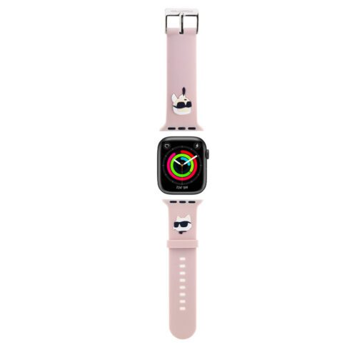 Karl Lagerfeld Karl and Choupette Head NFT Řemínek pro Apple Watch 38/40/41 Pink KLAWMSLKCNP