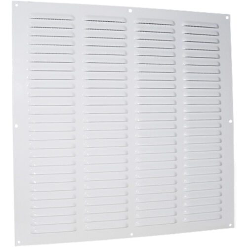 Kovová ventilační mřížka bez příruby s pevnou žaluzií a síťkou 500x500 mm