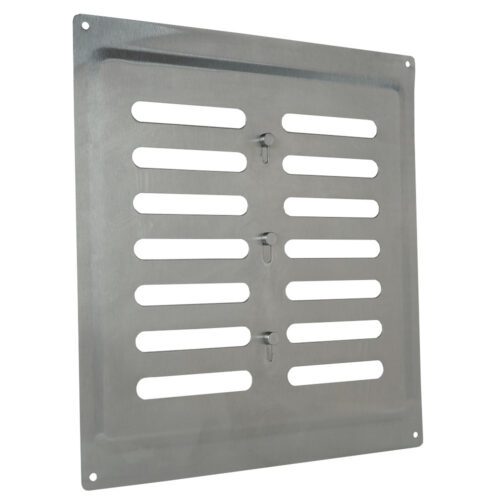 Nerezová větrací mřížka s mechanickým ovládáním 260x240 mm