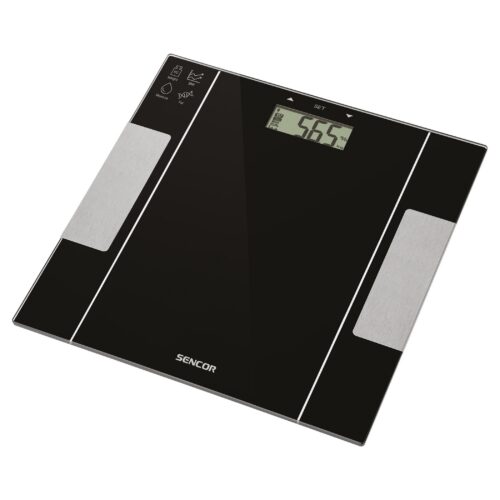 Sencor SBS 5050BK Osobní fitness váha Ultra Slim Design (výška pouze 20 mm) Skleněný povrch pro snadné čištění