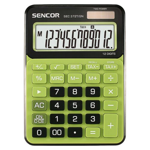 Sencor SEC 372T/GN Stolní kalkulačka Extra velký 12-ti místný displej