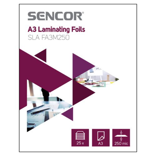 Sencor SLA FA3M250 A3 Laminovací folie Tloušťka folie 2 x 125 mikronů