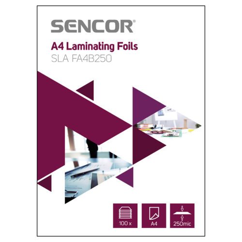 Sencor SLA FA4B250 A4 Laminovací folie Tloušťka folie 2 x 125 mikronů