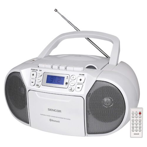 Sencor SPT 3907 W Radiomagnetofon s Bluetooth Výstupní výkon 4 W RMS ( 2 x 2 W ) Přehrává CD-R / RW