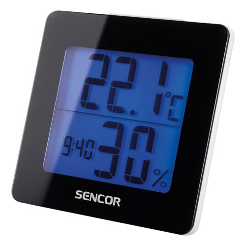 Sencor SWS 1500 B Teploměr s hodinami a budíkem Vnitřní teplota a vlhkost