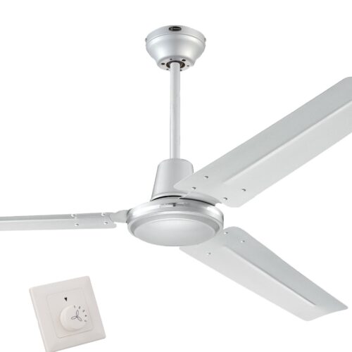 Stropní ventilátor s ovládáním na stěnu Westinghouse INDUSTRIAL SILVER 72501