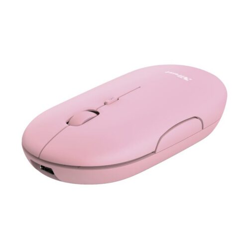 TRUST PUCK/Cestovní/Optická/1 600 DPI/USB+BT/Růžová 24125