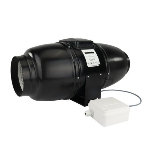 Tichý ventilátor do potrubí kovový s přepínačem rychlosti Ø 150 mm