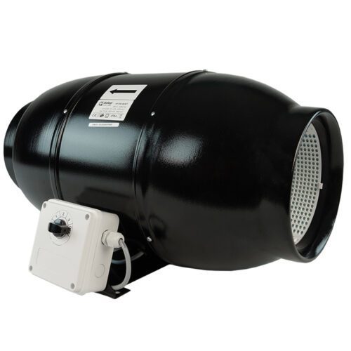 Tichý ventilátor do potrubí kovový s přepínačem rychlosti Ø 200 mm